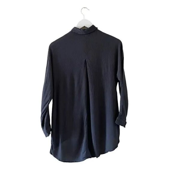 Zara Charcoal Loose Kimono Asymmetrical Long Sleeves Boho Blouse SZ XS #1160 - Picture 8 of 14